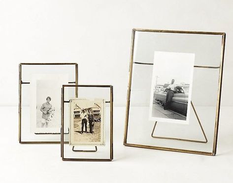 An antique-looking pressed glass photo frame that's minimalist and perfect to hold any photo, certificate, menu, invitation — you name it. They're timeless and the frame goes with any type of picture. Brass Photo Frame, Glass Photo Frames, A Frame Cabin, Hanging Frames, Diy Picture, Plywood Furniture, Glass Photo, Studio Decor, New Wall