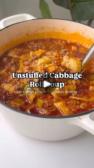 434K views · 16K reactions | UNSTUFFED CABBAGE ROLL SOUP - episode 2 of my high protein cozy soups & stews series! I love cabbage rolls, but don’t love how much time they take to roll & bake. This soup has all the same flavors and is packed with 21g of protein and veggies AND comes together in under 30 mins 👏🏻 You can use cauliflower rice like I did here, or regular white rice.
.
Comment below with the word “recipe” and I’ll send it your way! Or you can Google Maryswholelife cabbage soup or tap the link in my bio ❤️
.
#cabbagerollsoup #soup #soupseries #glutenfree #protein #soupseason #souprecipe #dairyfree #healthymeals #30minutemeals #easymeals | Mary Smith | girl in red · we fell in love in october Cooler Recipes, Fall Eating, Unstuffed Cabbage Roll Soup, Cabbage Side Dish, Cabbage Recipes Healthy, Cozy Soups, Cabbage Soup Recipe, Unstuffed Cabbage Rolls, Unstuffed Cabbage