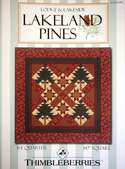 Lakeland Pines Lodge & Lakeside By Lynette Jensen and Thimbleberries Quilting Pattern Leaflet 2007 #ThimbleberriesQuilt #SquareQuilt #LynetteJensen #QuiltBlock #LakelandPines #WallQuilt #PatternLeaflet #StarQuiltBlock #LodgeAndLakeside #Wallhanging Quilted Wall Hangings Patterns, Amish Quilt Patterns, Primitive Quilts, Vintage Cross Stitch Pattern, Amish Quilts, Fabric Ideas, Star Quilt Blocks, Pattern Pictures, Vintage Cross Stitches