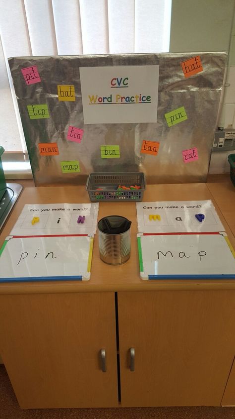 Fine Motor Literacy Centers Kindergarten, Phase 3 Phonics Activities Eyfs, Phonics Table Eyfs, Literacy Provision Eyfs, Writing Station Eyfs, Writing Provision Eyfs, Writing Table Eyfs, Eyfs Writing Area, Writing Area Eyfs