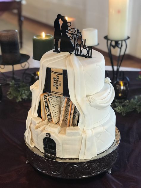 Princess bride cake, the princess bride cake, reveal cake, castle cake, medieval wedding cake Princess Bride Wedding Cake, The Princess Bride Wedding Theme, Interesting Wedding Cakes, Princess Bride Cake, Medieval Cake, Cake Reveal, Wedding Cales, Bride Wedding Cake, Farmer Wedding