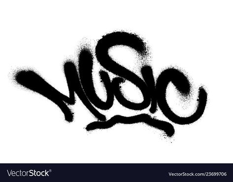 Music Font, Spray Paint Frames, Font Graffiti, High Contrast Photos, Music Graffiti, Graffiti Art Letters, Chicano Lettering, Graffiti Tattoo, Graffiti Words