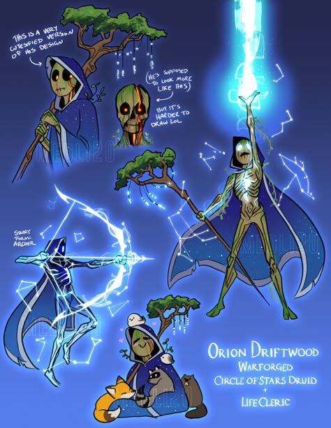 "[OC] Orion, Warforged Circle of Stars Druid" by medli20 on Reddit Circle Of Stars Druid, Stars Druid, Npc Ideas, Avatar Pandora, Bd Art, Campaign Ideas, Dnd Funny, Super Powers Art, One D