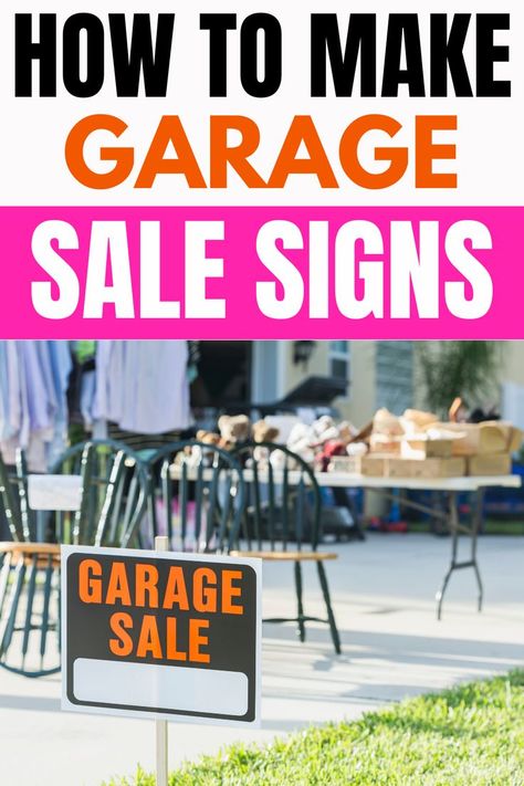 Learn how to make your own garage sale signs using cheap poster board and permanent markers, and get tips on creating bold, legible lettering and including all the important information. Garage Sale Tips, Garage Sale Signs, Sale Signs, Price Strategy, Ultimate Garage, Sale Sign, Garage Sale Finds, Cheap Posters, Garage Sale