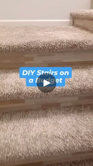 1.5K views · 14 reactions | Transform your stairs without breaking the bank! 🛠️✨ DIY stairs on a budget using vinyl stick tiles for the risers and carpet for the treads. Affordable, easy, and looks amazing! #DIYHome #BudgetRenovation #thedailydiy #homeimprovement | The Daily DIY | The Daily DIY · Original audio Diy Stairs Makeover, Stick Tiles, Diy Basement, Basement Stairs, Diy Stairs, Stick On Tiles, 1k Views, Diy Wall, Budgeting