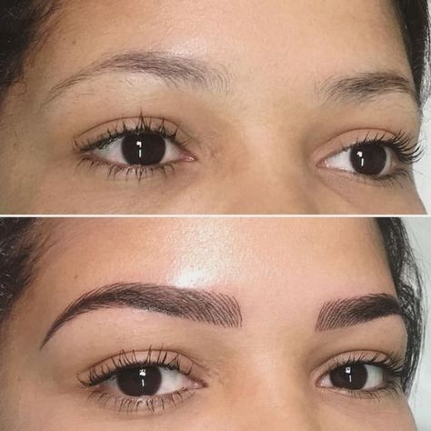 Avant / après : les transformations des sourcils les plus extraordinaires - Elle Maquillaje Kylie Jenner, Mircoblading Eyebrows, Permanent Makeup Eyeliner, Permanente Make-up, Tweezing Eyebrows, Eyebrow Design, Eyebrow Hacks, Eyebrow Makeup Tips, Permanent Makeup Eyebrows