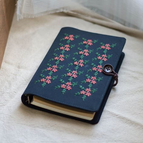 Embroidered Journal, Blank Sketchbook, Flower Journal, Loose Leaf Binder, Writing Journals, Soft Cover Journal, Blue Graduation, Floral Planner, Diary Book