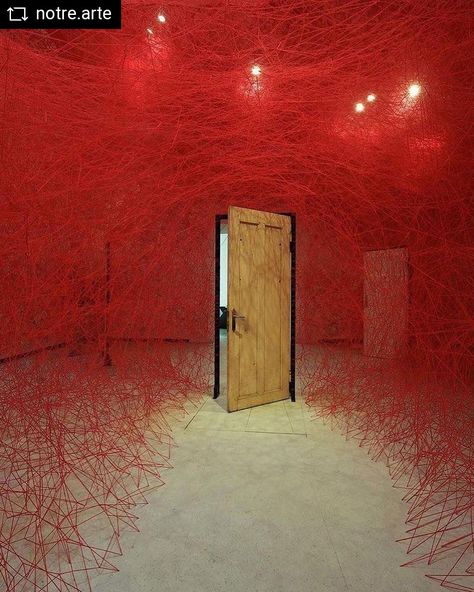 Thread Sculpture, Projector Art, Chiharu Shiota, Room 101, Umineko When They Cry, Secret Passage, A Level Art Sketchbook, Red Room, Artistic Installation