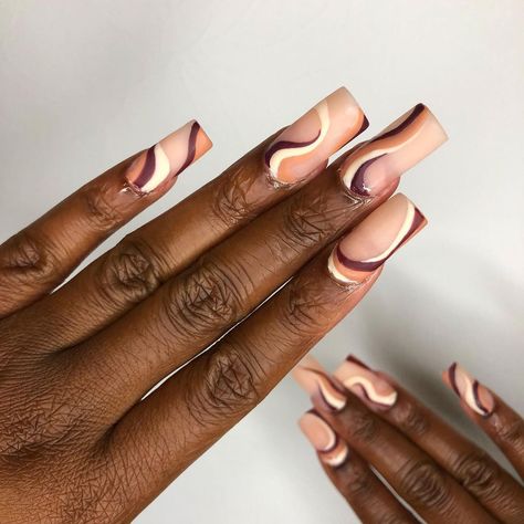 Nail Tech 💅🏾 on Instagram: “Matte Coffee Swirls ☕️ Using @glitteramanails Naked Attraction, @myleebeautyofficial chocolate delight, caramel and cream on top and…” Chocolate Delight, Nail Tech, Caramel, Cream, Coffee, Nails, On Instagram, Beauty, Instagram