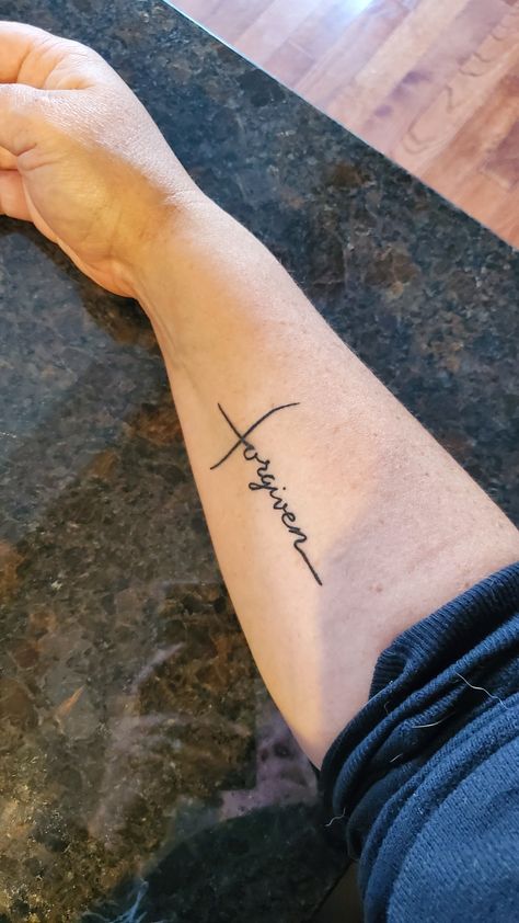 CHRISTIAN TATTOO Christian Tattoo Forearm, Redeemed Tattoo, Forgiveness Tattoo, Here I Am Lord, Mom Daughter Tattoos, Christian Tattoo, Faith Tattoo, Thy Will Be Done, Daughter Tattoos