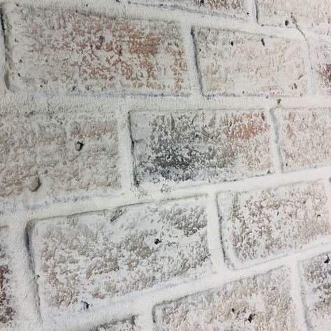 Faux White Wash Brick Wall, White Brick Feature Wall, Veneer Brick Wall, Faux Brick Outdoor Panels, Kitchen Brick Wall Decor Ideas, White Wash Brick Backsplash Kitchen, White Wash Brick Wall, Faux Brick Fireplace, Faux Brick Paneling