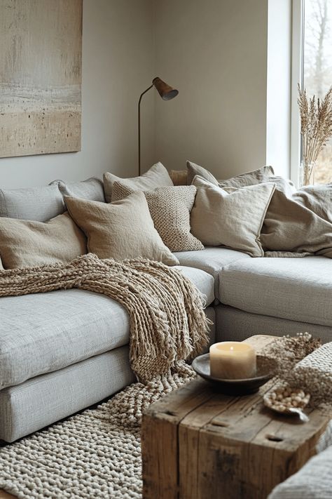 19 Easy Ways to Style a Grey Couch in Your Living Room Light Grey Couch Styling, Grey Modern Couch, Living Room Inspiration Grey, Jewel Tone Decor, Textured Cushions, Grey Couch Living Room, Grey Couch, Grey Couches, Comfort Gray