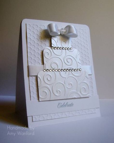 Celebrate by Aimes - at Splitcoaststampers 25th Anniversary Cards Handmade, Wedding Cake Cards, 30 December, Swirl Cake, Bow Wedding, Wedding Cards Handmade, Cake Card, Card Sentiments, Gift Tag Cards