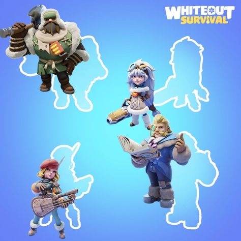 Match All the Heroes | gift, screenshot | Put your agility to the test and match all the heroes with their outlines! 👀 Share the screenshot, along with your in-game ID, in the comments below for... | By Whiteout Survival Whiteout Survival, State Of Survival Game, Survival Games, White Out, Drawings, Gifts