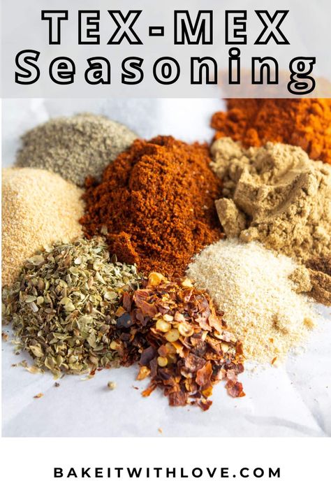 Texmex Seasoning, Tex Mex Seasoning, Spicy Seasoning For Chicken, Tex Mex Chili Recipes, Tex Mex Fajitas, Tex Mex Spice Blend, Tex Mex Seasoning Recipe, Bean Seasoning, Mexican Seasoning Recipe