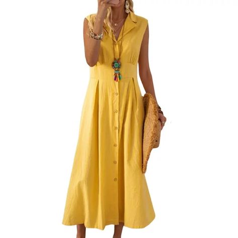 Top 10 Summer Dresses from Walmart - Simply Southern Cottage A Line Long Dress, Sleeveless Long Dress, Oversized Dress, Summer Chic, Vestido Casual, Women Long Dresses, Long Dresses, Linen Dresses, Glamorous Evening Gowns