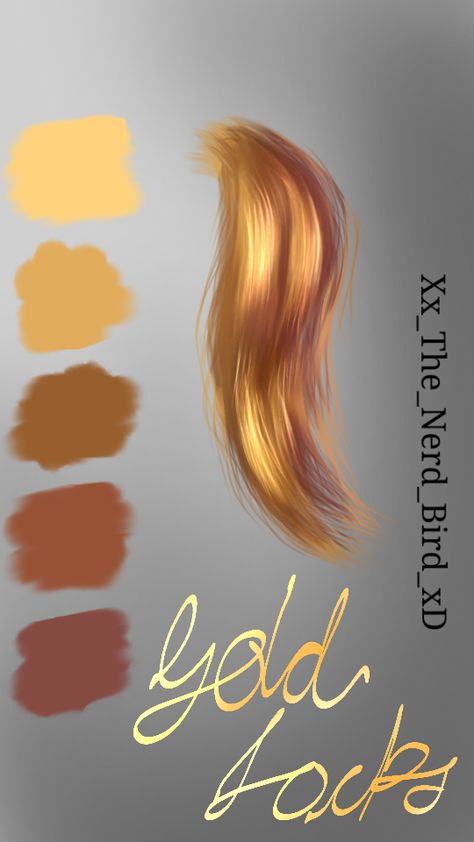 Golden Hair Drawing, With Color Palette, Golden Hair Color, Hair Digital, Yellow Hair Color, Gold Hair Colors, Digital Art Beginner, Golden Hair, Abstract Art Painting Diy