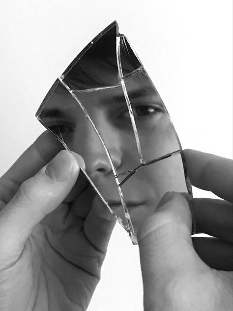 Mirror Person, Cracked Mirror Reference, Trapped In Mirror, Broken Mirror Reference, Distorted Mirror, Glass Reflection Photography, Cracked Mirror Aesthetic, Broken Mirror Photography, Broken Glass Photography