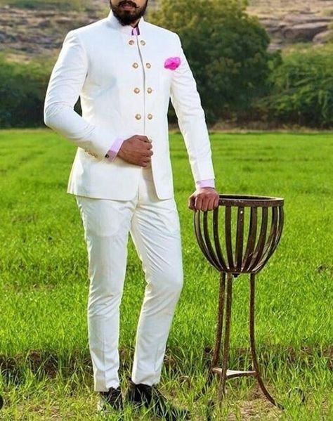 White Jodhpuri, Achkan For Men, Jodhpuri Suits, Royal Outfit, Jodhpuri Suits For Men, Jodhpuri Suit, Indian Suit, Indian Groom Wear, Traditional Jacket