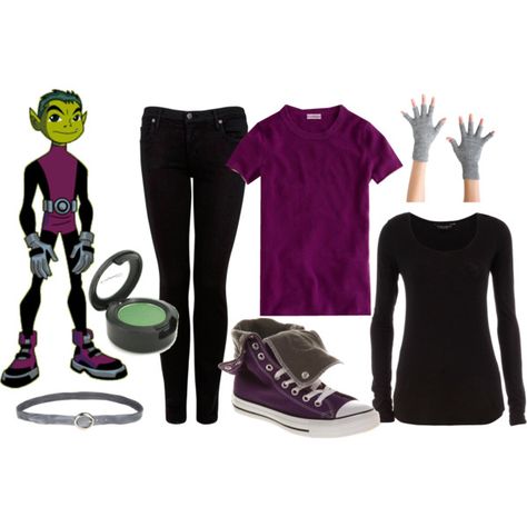 Beast Boy (Teen Titans) - Polyvore Beastboy Costume Halloween, Beastboy And Raven Halloween Costume, Beast Boy X Raven Costume, Beast Boy Halloween Costume, Beastboy And Raven Costume, Raven Halloween Costume Teen Titans, Beastboy Costume, Raven And Beastboy Titans Costume, Beast Boy And Raven Costume