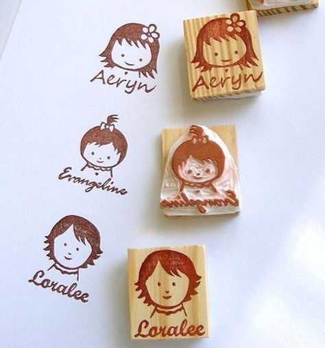 Diy Stamps, Hand Carved Stamps, Handmade Stamps, Custom Stamps, Stamp Crafts, Cutie Pie, Rubber Stamps, Kids Stuff, Kid Stuff