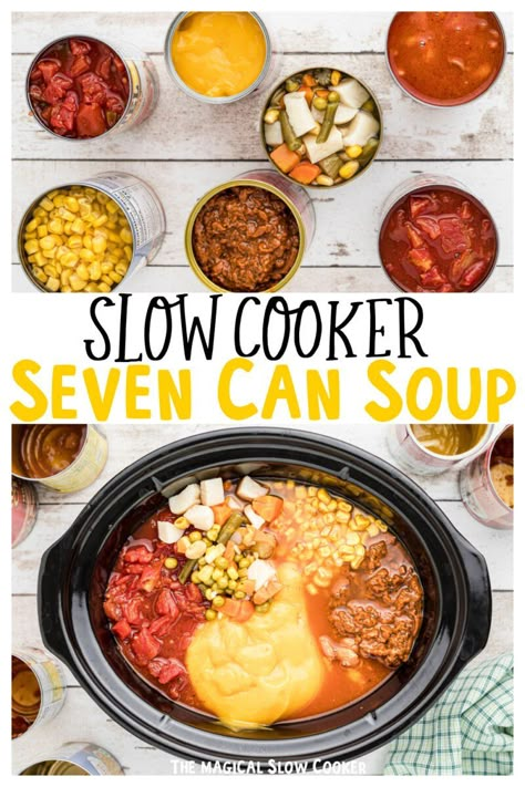 Can Soup Recipe, 7 Can Soup, Ranch Style Beans, Can Soup, Easy Crockpot Soup, Magical Slow Cooker, Slow Cooker Shredded Chicken, Quick Soup, The Magical Slow Cooker