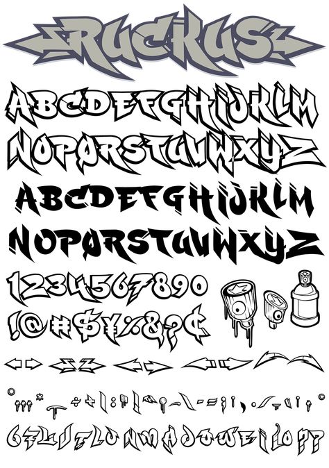 Graffiti Fonts - Ruckus Fonts For Graffiti, Graffiti Lettering Fonts Wildstyle, Graffiti Abc Alphabet, Types Of Graffiti Fonts, Different Word Fonts, Graffiti Text Fonts, Graphitti Letters Fonts Graffiti Art, Old School Graffiti Alphabet, Wildstyle Graffiti Sketch Alphabet Letters