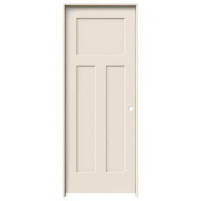 Shop jeld-wen craftsman 32-in x 80-in 3-panel craftsman hollow core primed molded composite left hand inswing/outswing single prehung interior door in the prehung interior doors section of Lowes.com 3 Panel Craftsman Interior Door, Craftsman Interior Doors, Hollow Core Door, Paint Doors, Color Door, Cave Basement, Craftsman Door, Craftsman Interior, Prehung Interior Doors