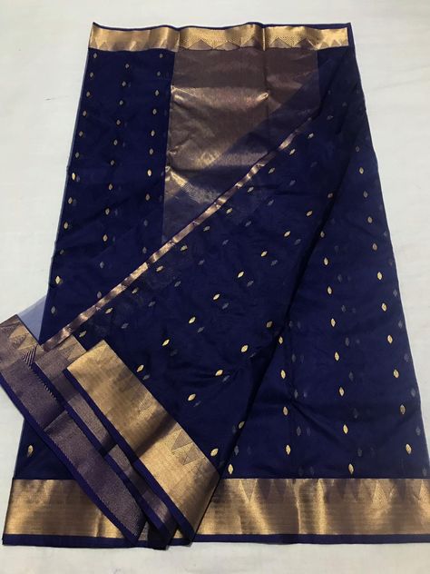 Pink Saree Silk, Navy Blue Saree, South Indian Bride Saree, Blue Silk Saree, Simple Saree Designs, New Saree Designs, Silk Sarees With Price, Chanderi Saree, Silk Saree Kanchipuram