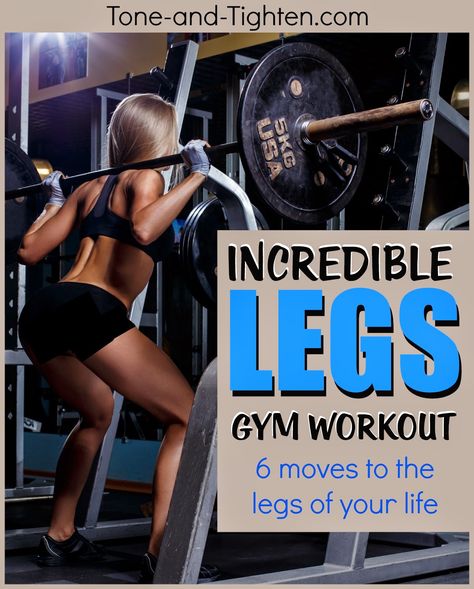 Take your leg definition to the next level in the gym with this amazing workout! #workout #fitness from Tone-and-Tighten.com Back Superset Workout, Core Workout Gym, Leg Workouts Gym, Best Core Workouts, Gym Antrenmanları, Daily Workouts, Best Gym, Gym Workout For Beginners, Legs Workout