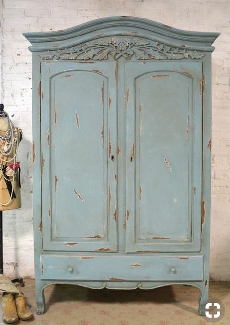 Armoire Painted, Armoire Repurpose, Shabby Chic Wardrobe, Armoire Makeover, Painted Armoire, Painted Wardrobe, French Armoire, Painted Cottage, Bedroom Armoire