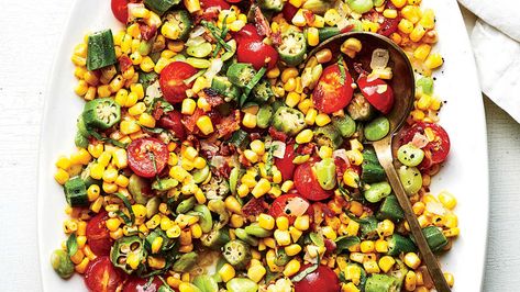 Best-Ever Succotash Recipe Crockpot Cowboy Casserole, Cowboy Casserole Recipe, Succotash Recipe, Cowboy Casserole, Chelsea's Messy Apron, Okra Recipes, Potato Toppings, Mild Italian Sausage, Summer Veggies