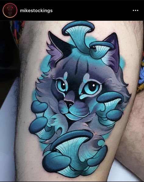 Neo Tattoo, Colorful Tattoo, Kawaii Tattoo, Cat Tattoo Designs, Tatuaje A Color, Tattoo Portfolio, New School Tattoo, Tattoo Art Drawings, Traditional Tattoos