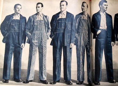 Vintage Workwear - Blue17 vintage clothing Work Wear Men Workwear, Wearing Overalls, Men Workwear, Industrial Clothing, Work Overalls, Vintage Menswear, Overalls Fashion, American Workwear, Workwear Vintage