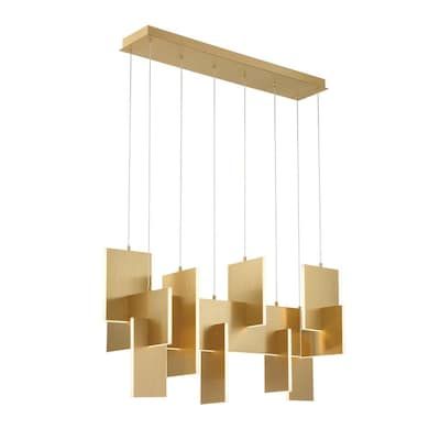 Eurofase Coburg 1-Light Gold Modern/Contemporary LED Chandelier in the Chandeliers department at Lowes.com Led Panels, Eurofase Lighting, Multi Light Pendant, Edge Lighting, Contemporary Chandelier, Traditional Lighting, Suspension Light, Gold Chandelier, Linear Chandelier