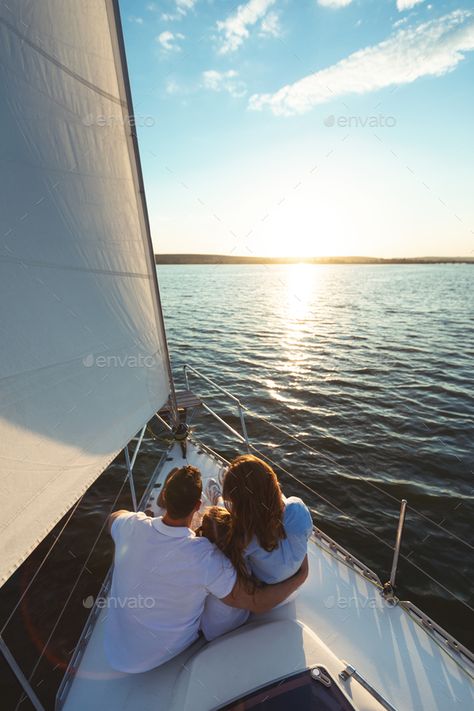 Family Of Three Sitting On Yacht Boat Deck Outdoors, Vertical by Prostock-studio. Yacht Sailing Tour. Family Of Three Embracing Sitting On Boat Deck Looking At Seascape Outdoors. Vertical, Back View #Sponsored #Deck, #Outdoors, #Vertical, #Boat Family Sailing, Yacht Style, Couple Cruise, Yacht Sailing, Family Boats, Buddha Life, Deck Boat, Book Board, Sailing Trips