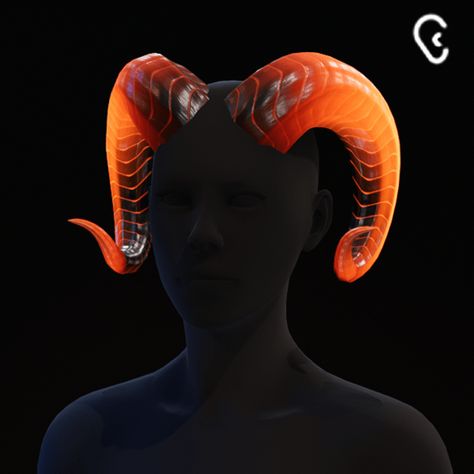 Demon Horn Designs, Human With Horns Art, Orange Demon Aesthetic, Demon Horns Drawing Reference, Horns Ideas, Demon Clothes, Supernatural Oc, Demon Horns, Fire Demon