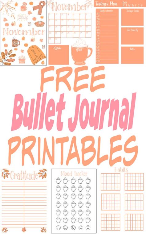 Free bullet journal printables!  #Bulletjournal #Bulletjournalprintables #Freeprintable #Dailyplanner Free Bullet Journal Printables, Fall Bullet Journal, Journal Printables Free, Printable Motivational Quotes, Printable Flower Coloring Pages, Free Planner Templates, Free Printable Quotes, Journal Pages Printable, Bullet Journal Printables