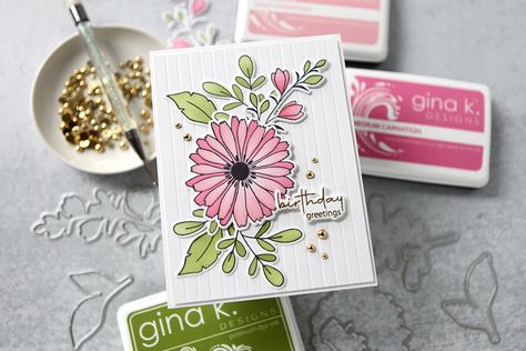 Gina K Designs Cards Tutorials, Gina K Designs Cards, Cathy Zielske, Cute Stamps, Heart Envelope, Basic Watercolor, Greeting Card Inspiration, Daisy Cards, Gina K Designs