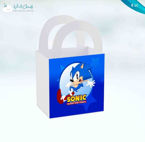 Sonic the Hedgehog White Snack Boxes Gift Bags for Birthday | Etsy Hedgehog Treats, Goodie Bag Ideas, Banana Smoothie Healthy, Cloud Party, Sonic Hedgehog, Snack Boxes, 5th Birthday Party Ideas, Treat Box, Snack Box