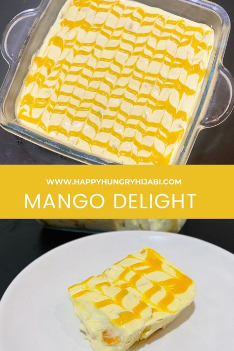 This creamy mango delight is an easy dessert and comes together in minutes. You will love it #mangodelight #mangorecipes #mango #mangodelightrecipe #easymangorecipes #mangorecipes #mangodesserts #dessertsmango #nobakedessert Easy Mango Recipes, Mango Pudding Recipe, Mango Delight, Mango Pudding, Mango Dessert, Mango Cake, Mango Recipes, Pudding Recipe, Easy Dessert