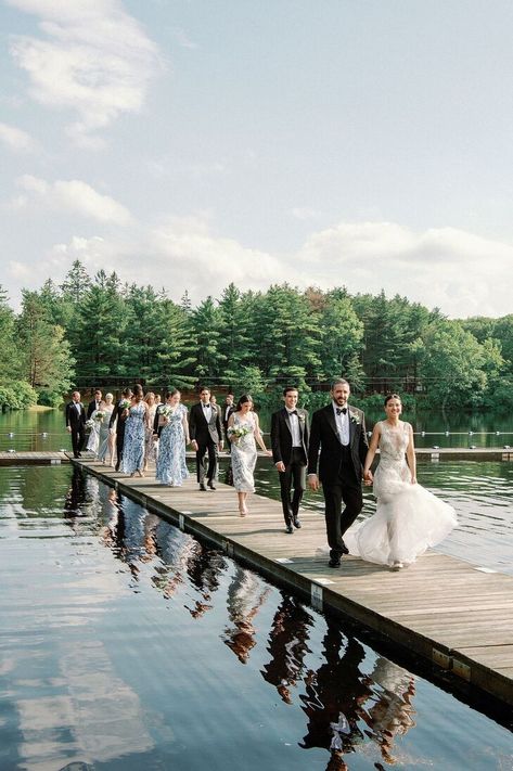 Wedding On A Dock, Cedar Lakes Estate Wedding, Dock Wedding Photos, Summer Lake Wedding, Lake Side Wedding, Whimsical Woodland Wedding, Wooded Wedding, Dock Wedding, Lake Wedding Photos