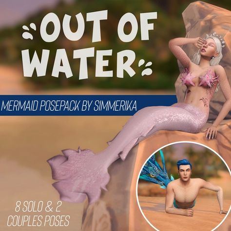 Siren Cc Sims 4, Sims 4 Mermaid Poses, Mermaid Cc Sims 4, Sims 4 Mermaid Cc, Mermaid Poses, Mods Ts4, Sims Accessories, Sims Finds, Mermaid Look