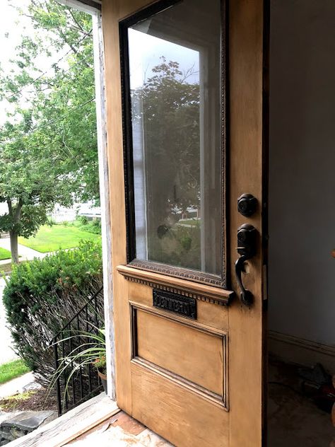 Dressing Up a Drab Front Door and Keeping the Charm of an Older Home Victorian Front Porch, Craftsman Front Door, Inside Front Door, Green Exterior House Colors, Victorian Front Doors, Cottage Front Doors, Front Door Inspiration, Front Door Lighting, Farmhouse Front Door