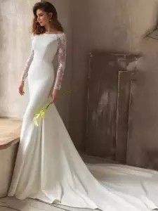 Wedding Dress Dramatic, Twilight Wedding Dresses, Bateau Wedding Dress, Long Sleeve Wedding Dress Lace Mermaid, Dramatic Wedding Dress, Twilight Wedding, Wedding Dress White, Mermaid Wedding Dresses, Beach Bride