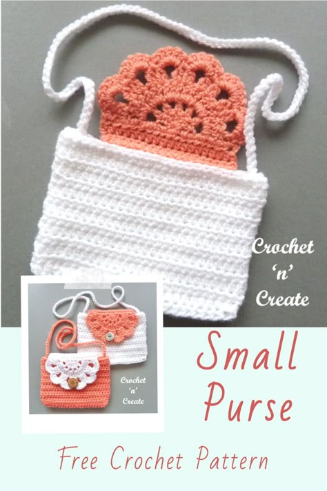 Free small purse crochet pattern, ideal for little one’s to put their small coins or tiny knick knacks in on crochetncreate. Basaar Idees Kids, Crochet Purse For Kids, Crochet Child Purse, Crochet Mini Purse Free Pattern, Mini Bag Crochet Free Pattern, Crochet Kids Purse Free Pattern, Crochet Small Purse Pattern Free, Small Crochet Purse Pattern Free, Purse Crochet Pattern Free