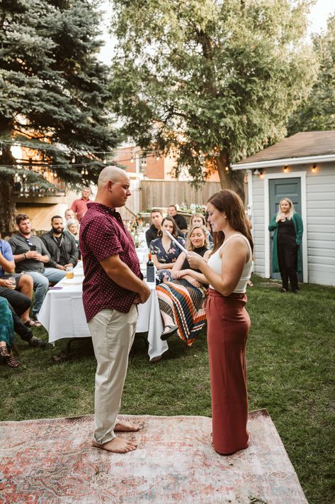 Surprise Backyard Wedding, Ontario Elopement, Bridal Era, Backyard Elopement, Close Family, Surprise Wedding, Hamilton Ontario, Elopement Ideas, Outdoor Backyard