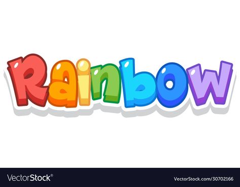 Rainbow Friends, Dino Park, Rainbow Words, Friend Logo, Friends Font, Friends Party, Letter Stickers, Vintage School, Color Vector