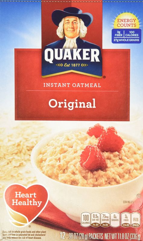 Quaker Instant Oatmeal Original, 12-Count Boxes (Pack of 2) Smoothie Detox Diet, Quaker Instant Oatmeal, Quaker Oatmeal, Whole Grain Foods, Zone Diet, Diet Smoothie Recipes, Oats Quaker, Instant Oatmeal, Food Pack