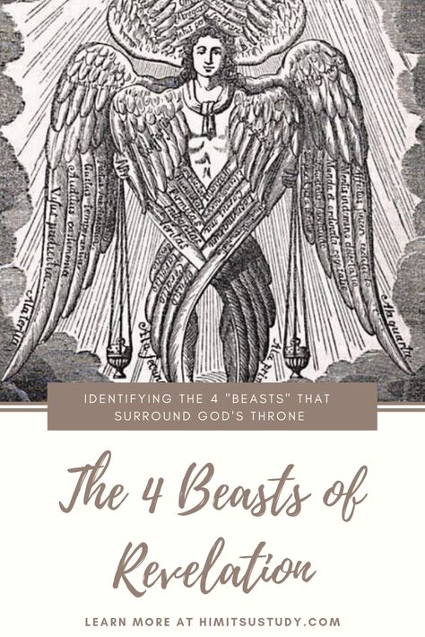 Who are the 4 beasts John sees in Revelation and do we see them anywhere else in the Bible? “And before the throne there was a sea of glass like unto crystal: and in the midst of the throne, and round about the throne, were four beasts full of eyes before and behind”. (Revelation 4:6) #revelation #heaven #angels #cherubim #seraphim #godsthrone Revelation Verses, Heaven Angels, Beast Of Revelation, Bible Study Fellowship, Revelation Bible Study, Study Topics, Revelation 4, Revelation Bible, End Times Prophecy